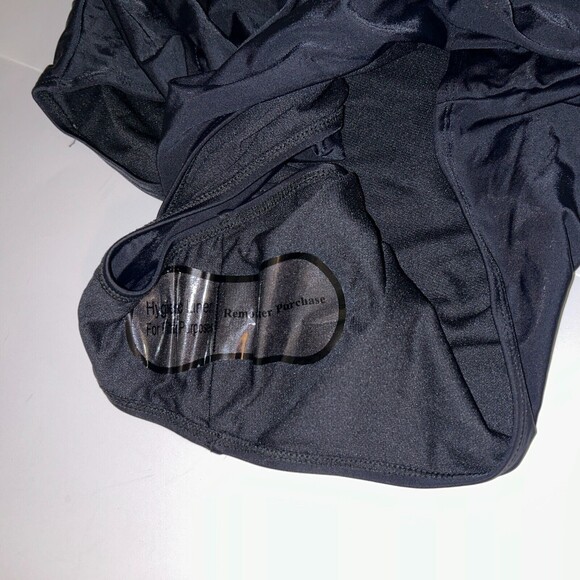 NWT Catherine Malandrino V Wire Shirred Black 1 Piece Bandeau Swimsuit Plus S 2X - Picture 11 of 14